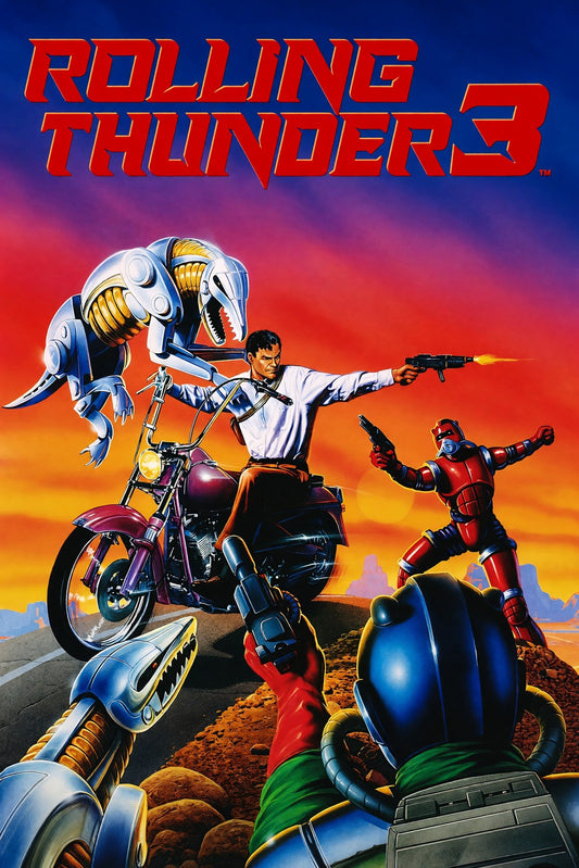 Rolling Thunder 3 Poster – Arcade Action Hero Biker Game Art Wall Art Decor