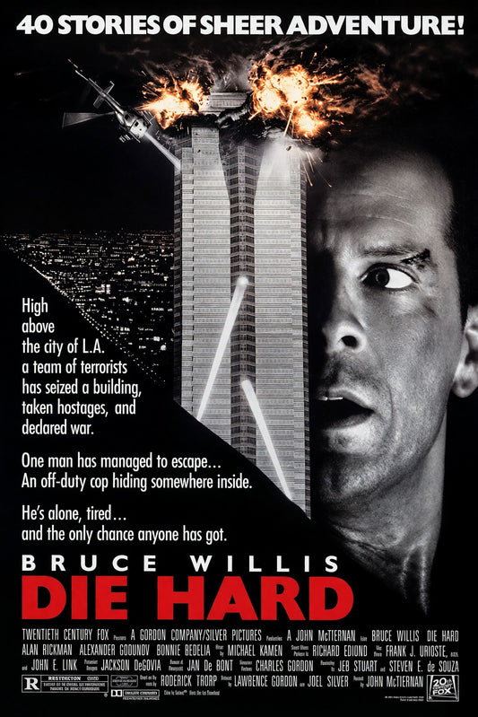 Die Hard (1988) Bruce Willis Action Movie Poster - Classic Film Art
