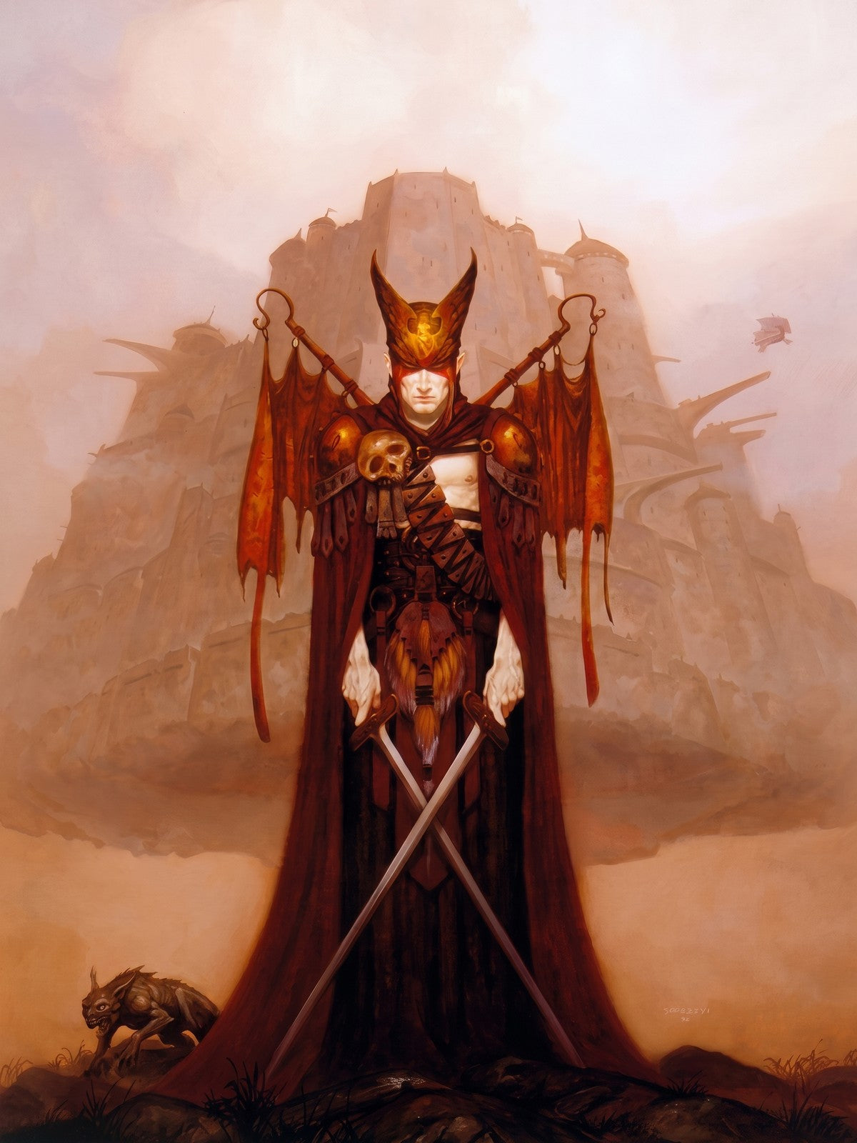 Gerald Brom Prelude to War Poster – Dark Fantasy Demon Warrior 1993