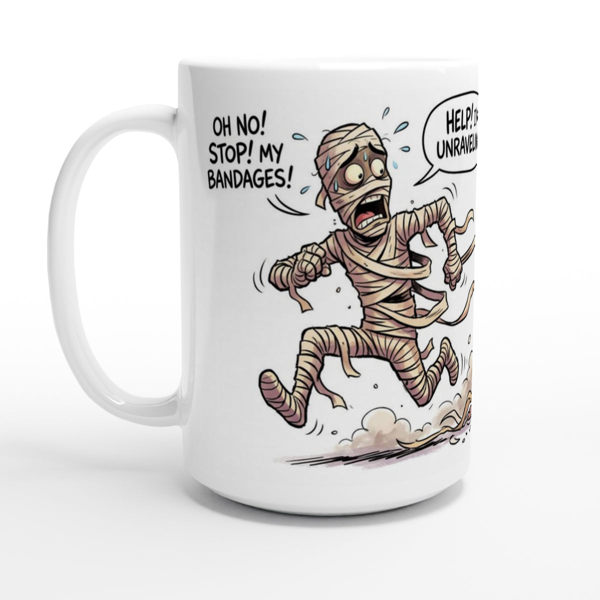 Help I'm Unraveling Funny Mummy Halloween Ceramic Coffee Mug