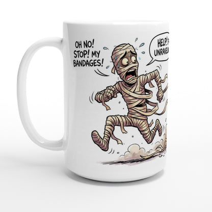 Help I'm Unraveling Funny Mummy Halloween Ceramic Coffee Mug