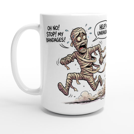 Help I'm Unraveling Funny Mummy Halloween Ceramic Coffee Mug