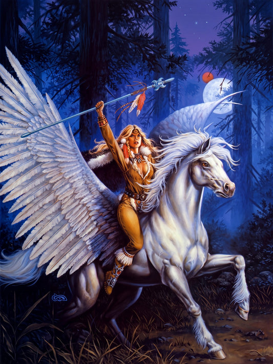 FLIGHT FROM DARKEN WOOD BY CLYDE CALDWELL POSTER FANTASY WALLART DECOR