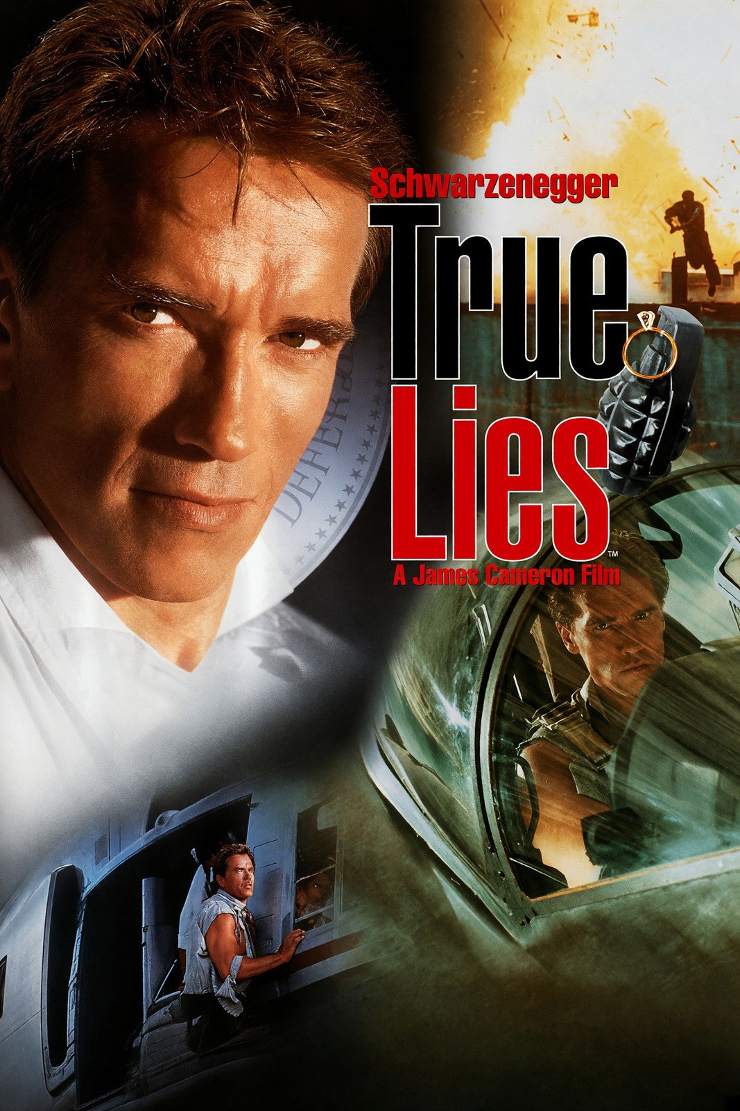 True Lies Action Movie Poster – Arnold Schwarzenegger Spy Thriller