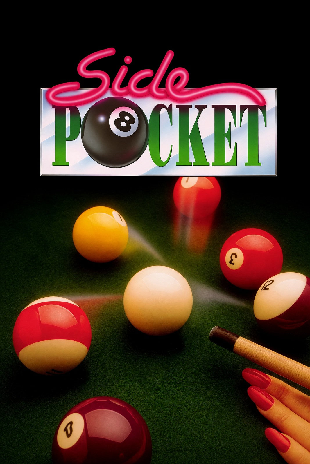 Side Pocket Pool Billiards Poster – Retro 8-Ball Game Art Wall Art Decor