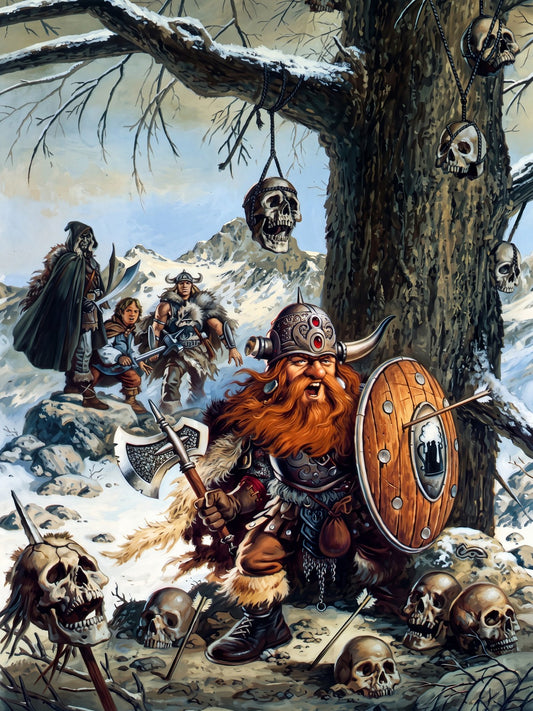 STREAMS OF SILVER BY CLYDE CALDWELL RPG FANTASY DWARF WARRIOR WALLART ART