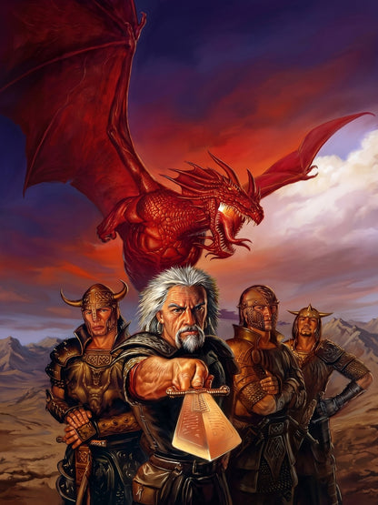 Dragonlance The Wayward Knights Poster – Red Dragon Todd Lockwood Fantasy Art