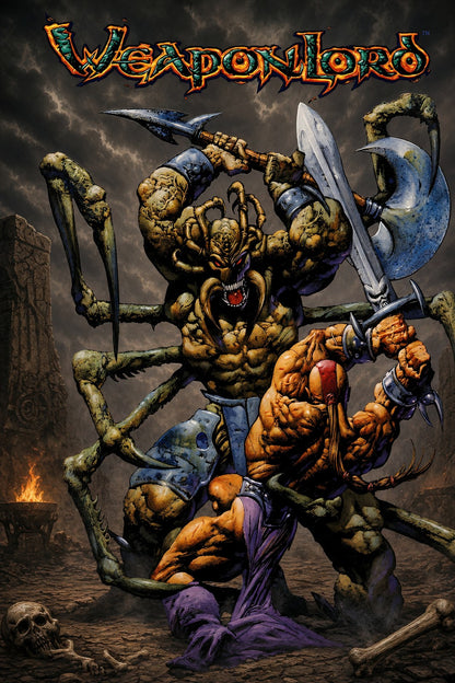 WeaponLord Poster - Fantasy Demon Warrior Fighting Game Art Wall Art