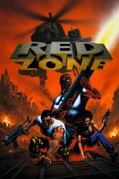 Red Zone Poster – Apocalyptic Soldier Action Art Wall Art Decor