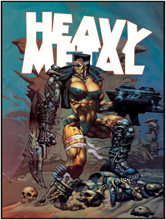SIMON BISLEY HEAVY METAL POSTER V17#3 COVER WARLADY FUTURISTIC WARRIOR ART