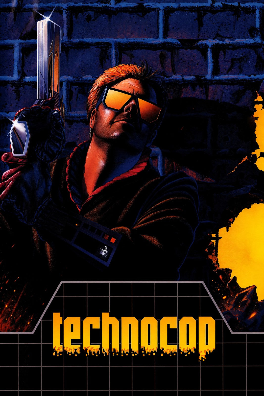 Technocop Retro Sci-Fi Action Hero Poster – 1980s Cyberpunk Wall Art Decor