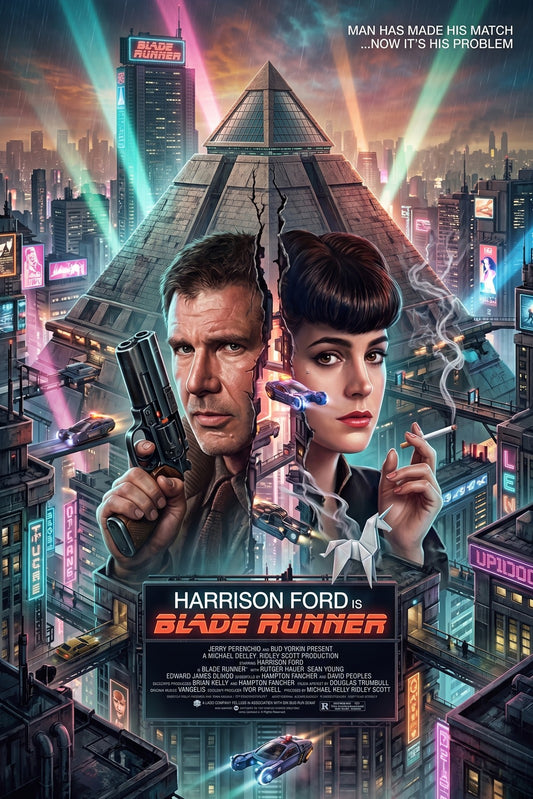 Blade Runner 1982 Movie Poster – Harrison Ford Sci-Fi Noir Wall Art Decor