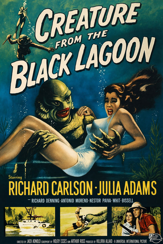 Creature from the Black Lagoon 1954 Classic Monster Poster Wall Art Decor