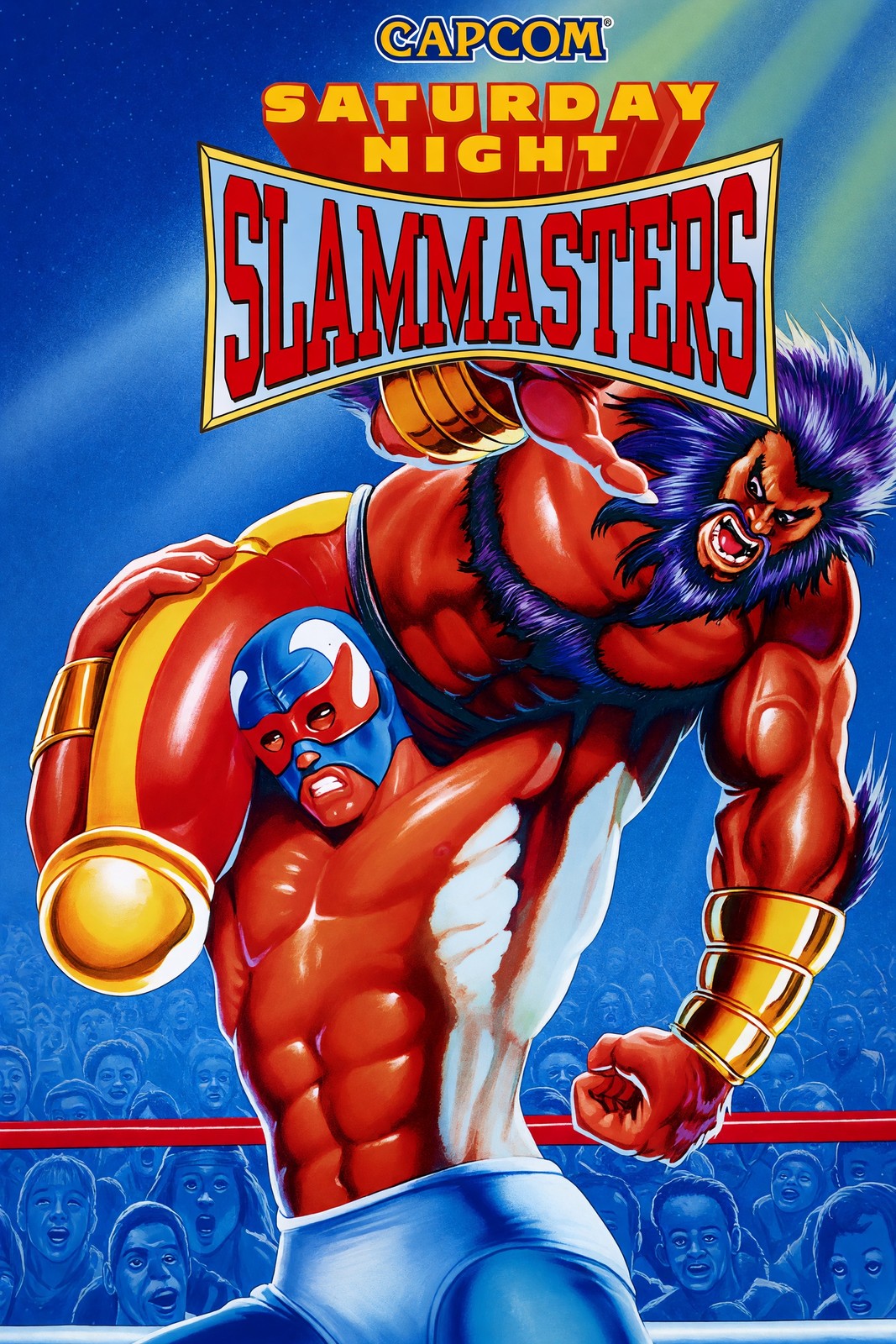 Saturday Night Slammasters Arcade Game Poster – Red Wrestling Champion