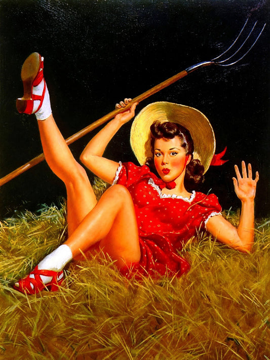 Pin-Up with Pitchfork by Arnold Armitage 1945 Poster Wall Art Decor