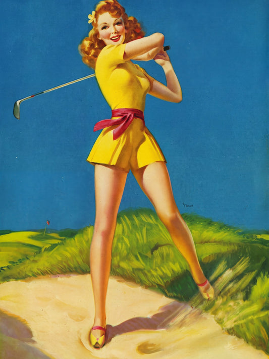 Art Frahm Plenty on the Ball 1943 Poster – Vintage Pin-Up Golf Wall Art Decor
