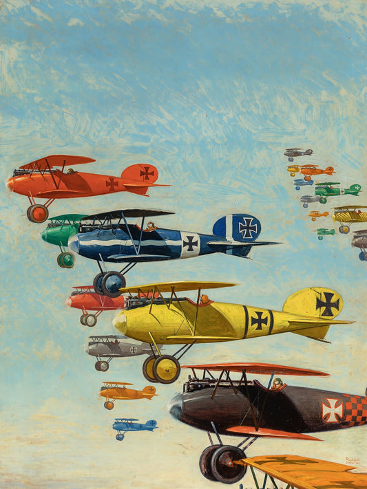 Rudolph Belarski Wings Fighting Aces War Skies 1934 Poster Wall Art Decor