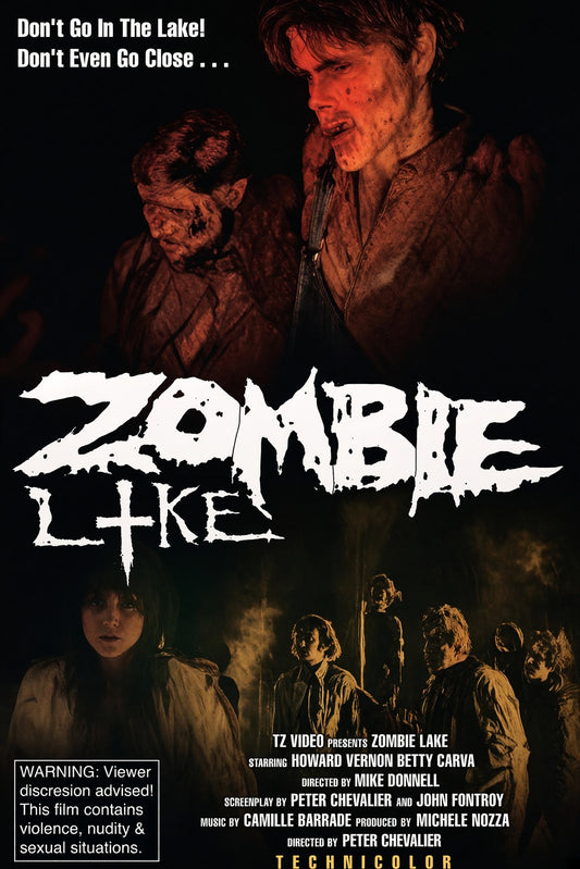 ZOMBIE LAKE 1981 HORROR MOVIE POSTER – UNDEAD CREATURES TERROR Wall Art Decor