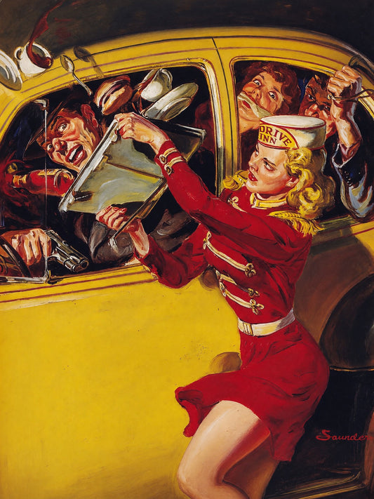 His Fatal Fling Norman Saunders 1950 Poster – Vintage Pulp Art Wall Art Decor