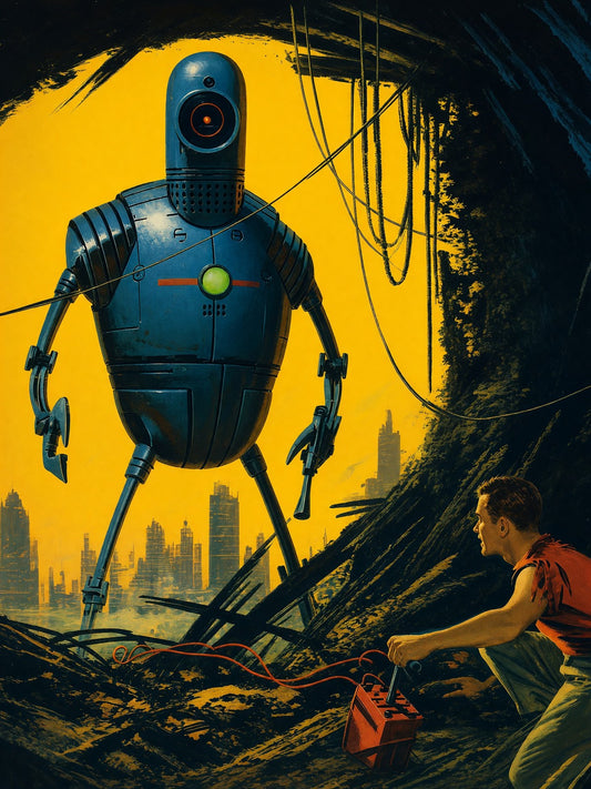 Brother Robot by Edward Valigursky (1958) Sci-Fi Poster Wall Art Decor