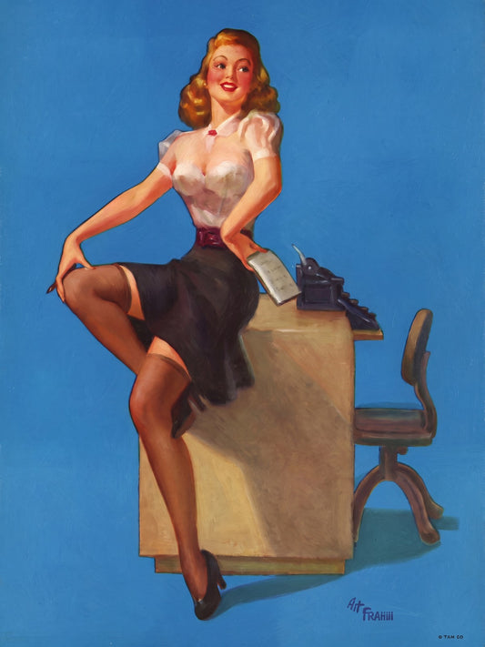 See My Secretary by Art Frahm (1942) Poster – Vintage Pin-Up Wall Art Decor