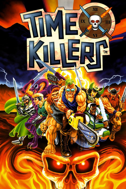Time Killer Poster – Retro Video Game Warriors Action Art Wall Art Decor