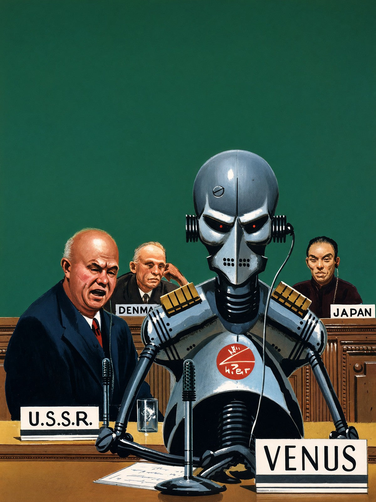 The Delegate from Venus by Edward Valigursky 1958 Poster – Sci-Fi Robot Diplomat