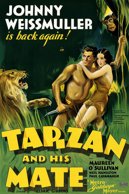 Tarzan and His Mate 1934 Movie Poster – Adventure Classic Film Art