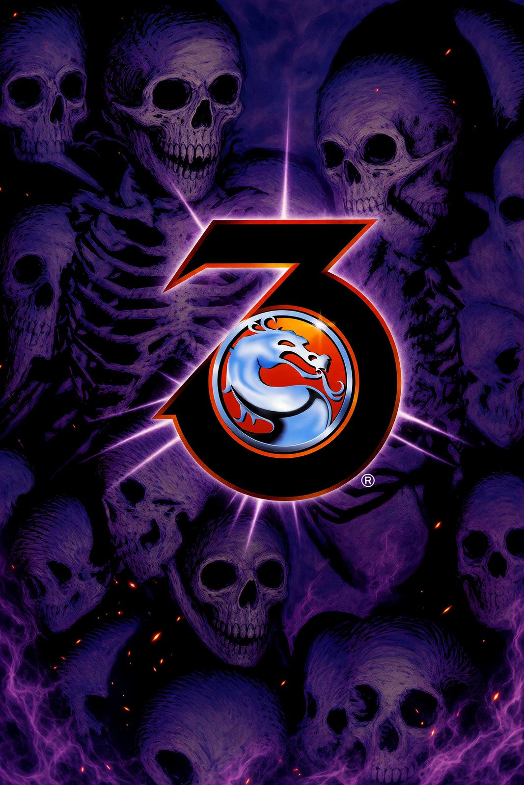 Mortal Kombat 3 Poster - Dragon Logo Arcade Fighting Game Art Wall Art