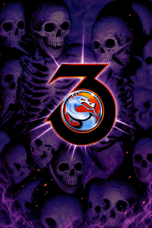 Mortal Kombat 3 Poster - Dragon Logo Arcade Fighting Game Art Wall Art