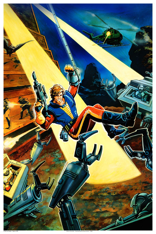 Bionic Commando Poster – Nintendo Box Art by Frank Cirocco (1988 Classic)