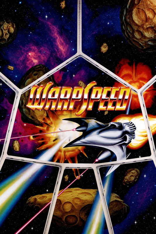WarpSpeed Poster - Sci-Fi Space Shooter Retro Game Art Wall Art Decor
