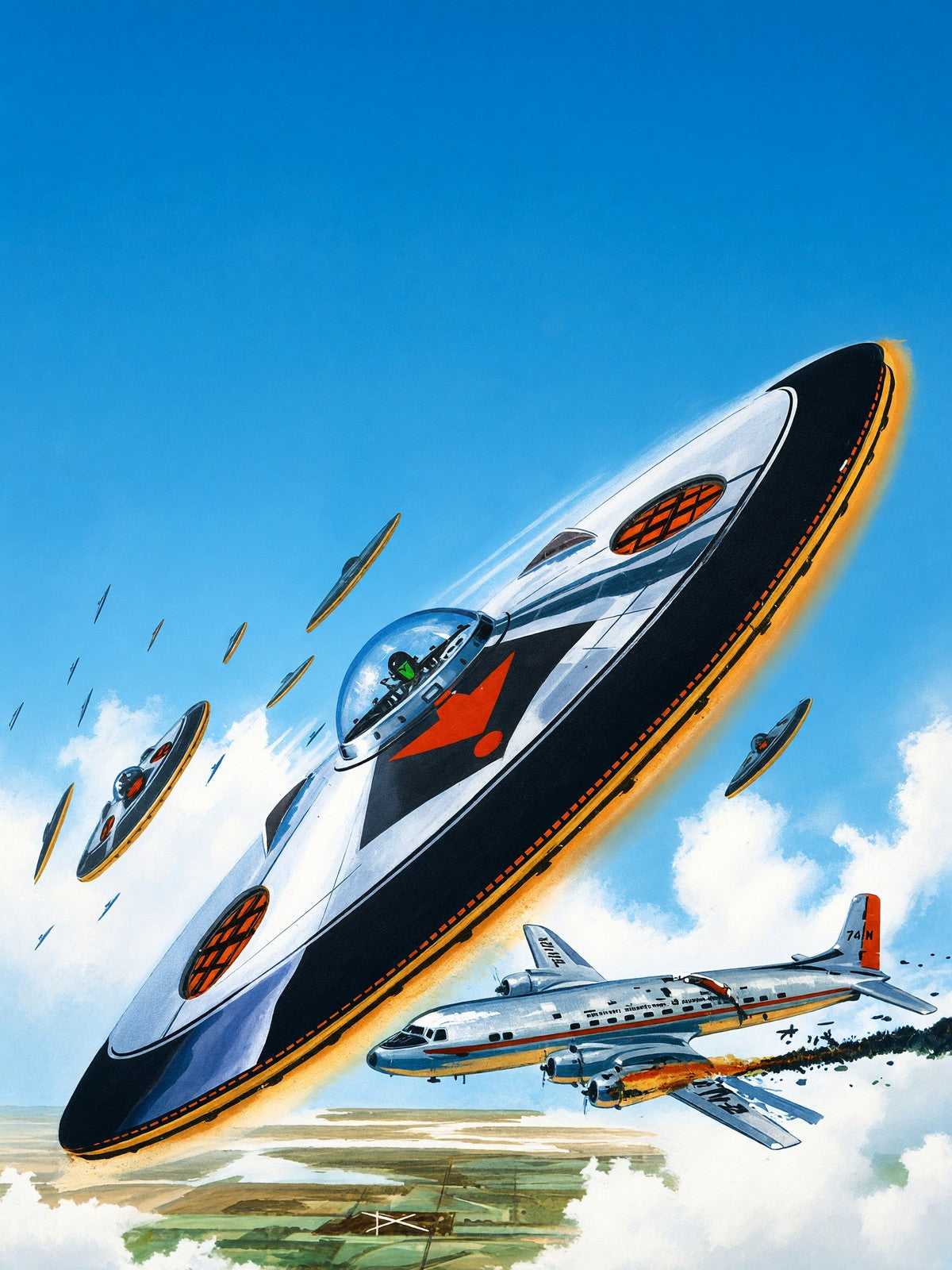 Edward Valigursky Amazing Stories October 1957 Cover Poster Wall Art Decor