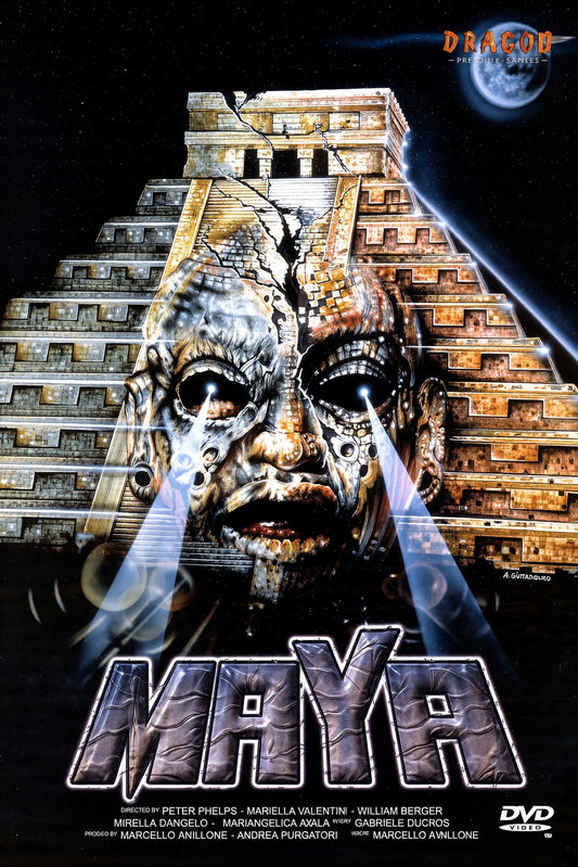 MAYA 1989 Movie Poster – Ancient Aztec Temple Skull Mystery Wall Art Decor
