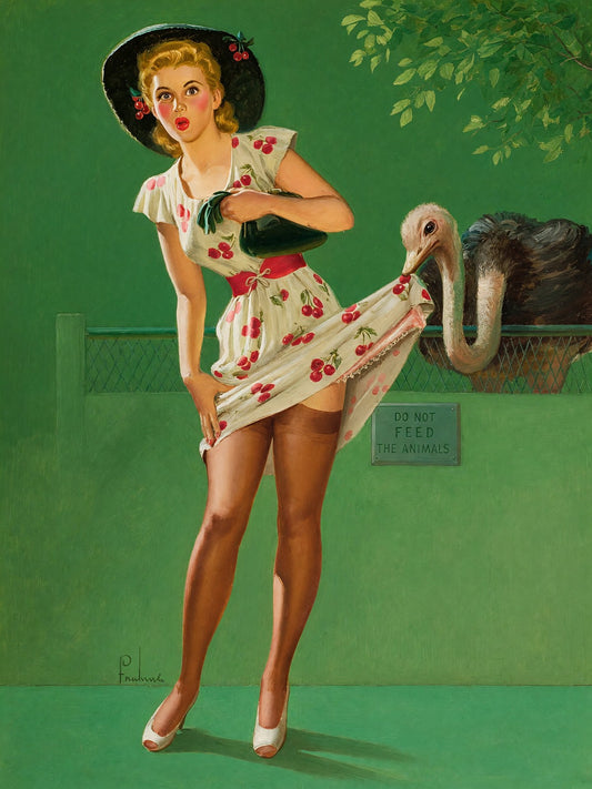 Art Frahm Ostrich Feathers 1951 Poster – Vintage Pin-Up Art Wall Art Decor