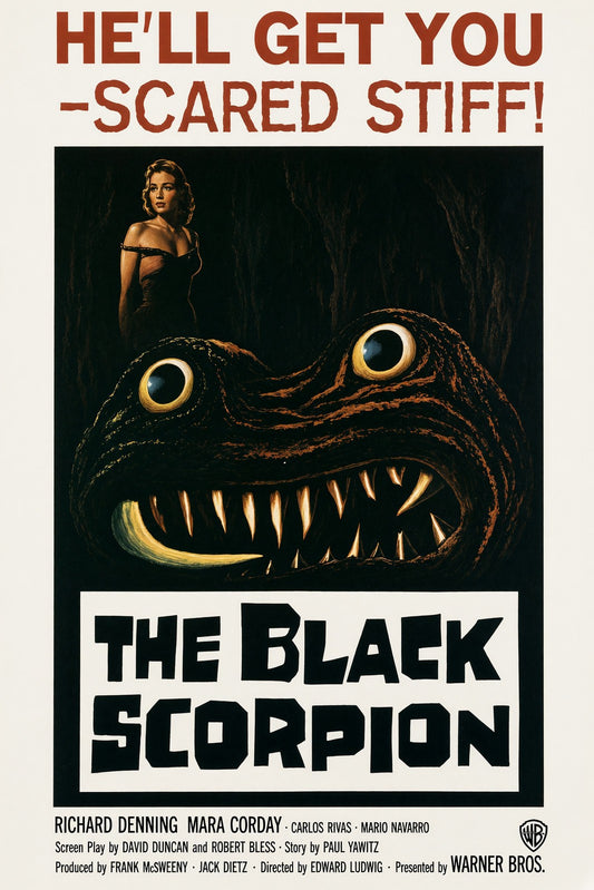 THE BLACK SCORPION 1957 MOVIE POSTER – CLASSIC CREATURE HORROR Wall Art Decor