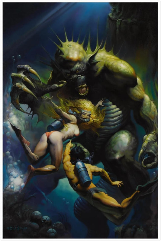 Ken Kelly Demon of the Deep Poster – Classic 1992 Fantasy Monster Art