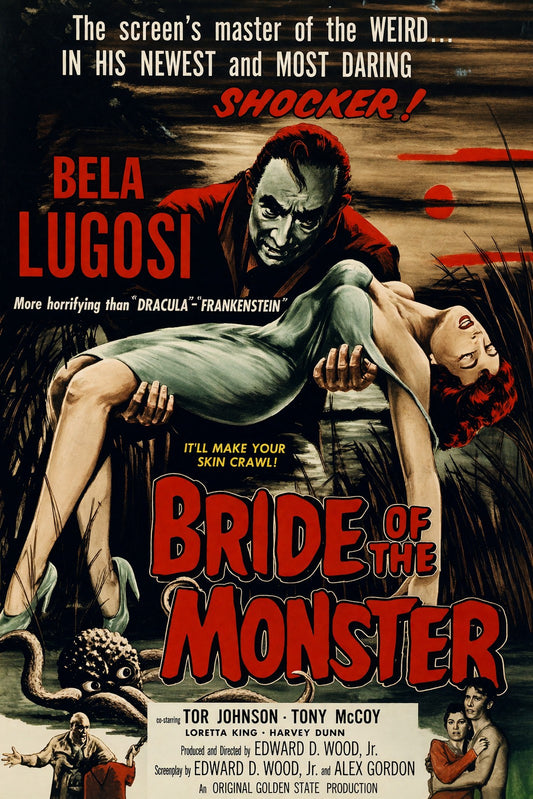 Bride of the Monster 1955 Bela Lugosi Horror Movie Poster Wall Art Decor