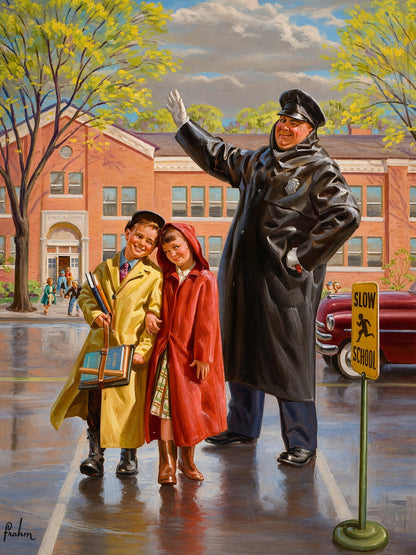 Art Frahm Smitten 1958 Poster – School Crossing Safety Wall Art Decor