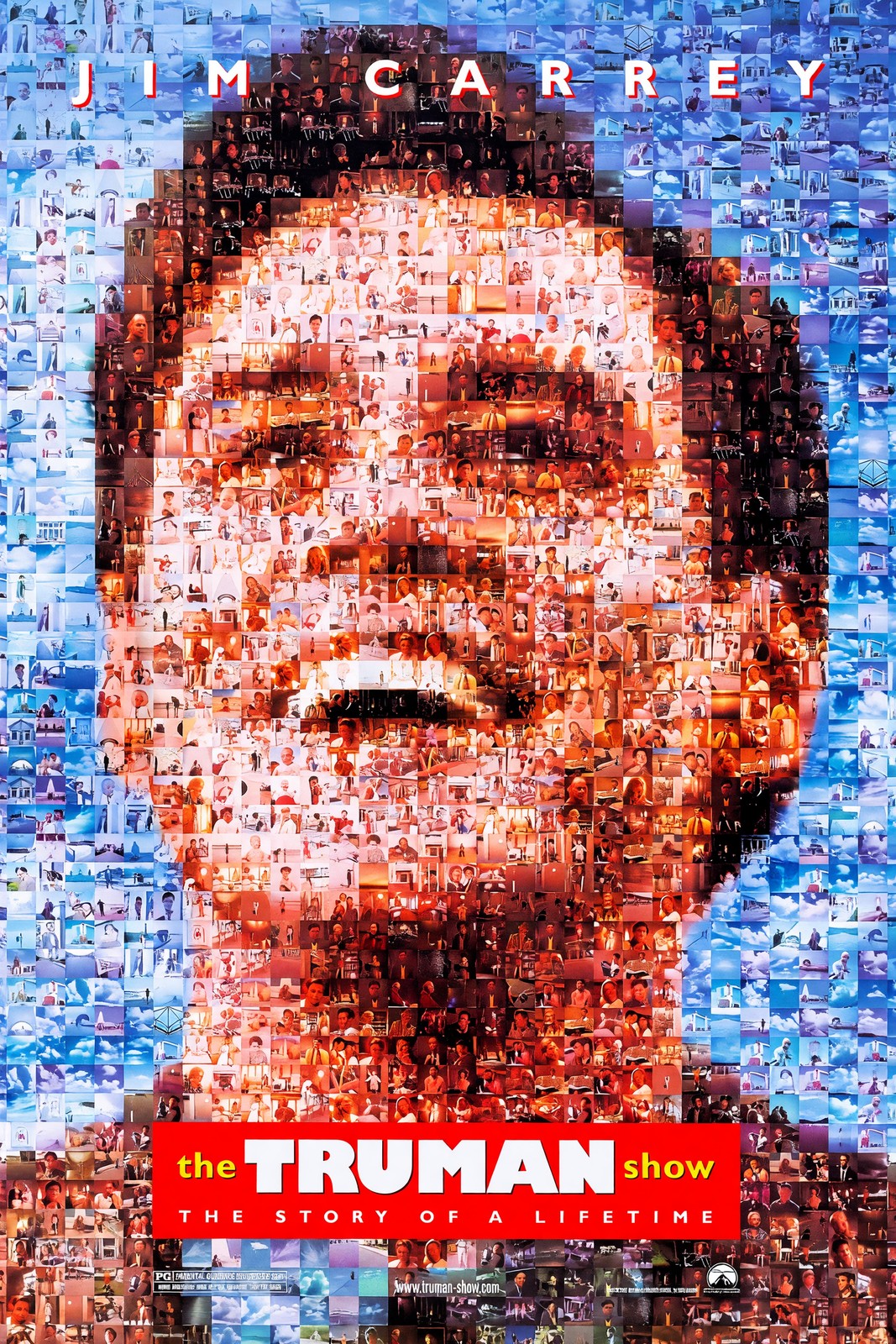 The Truman Show 1998 Movie Poster – Iconic Mosaic Portrait Wall Art Decor