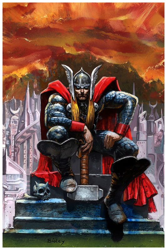 THOR BY SIMON BISLEY - NORSE GOD ASGARD THRONE MARVEL FANTASY ART POSTER