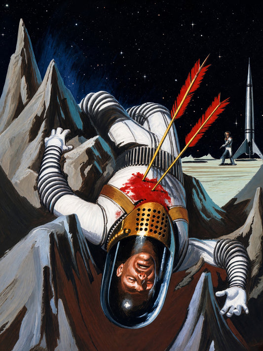 A World Called Crimson by Edward Valigursky 1956 Poster - Sci-Fi Astronaut