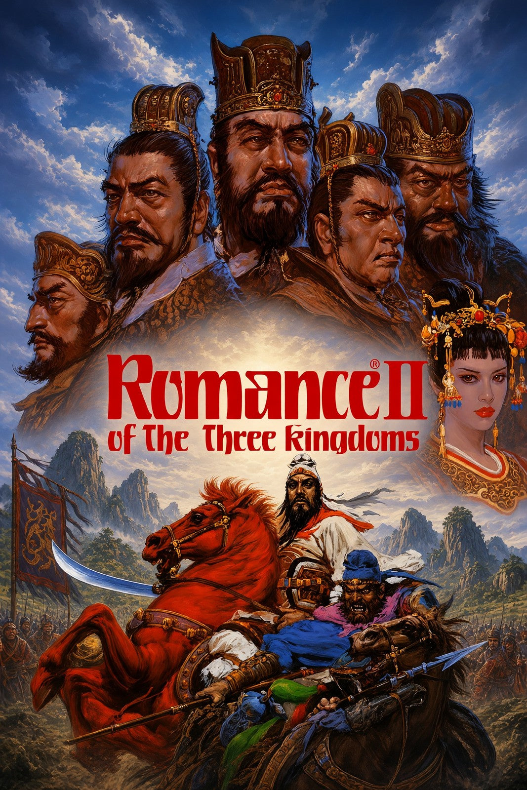 Romance of the Three Kingdoms Poster – Epic Fantasy Warriors Wall Art Decor