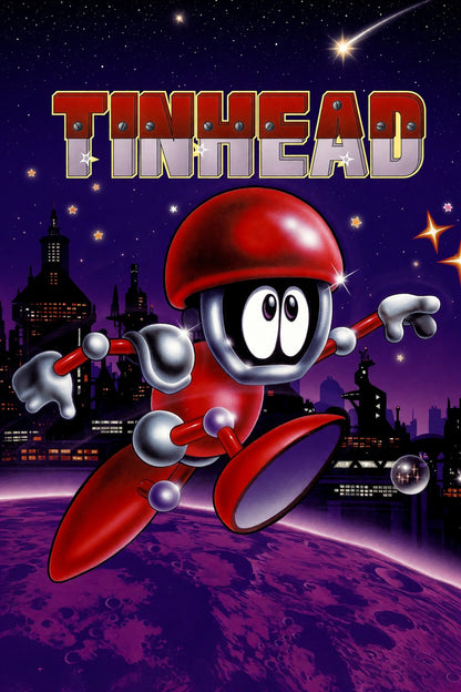 Tinhead Poster - Retro Robot Platformer Game Cover Art Wall Art Decor