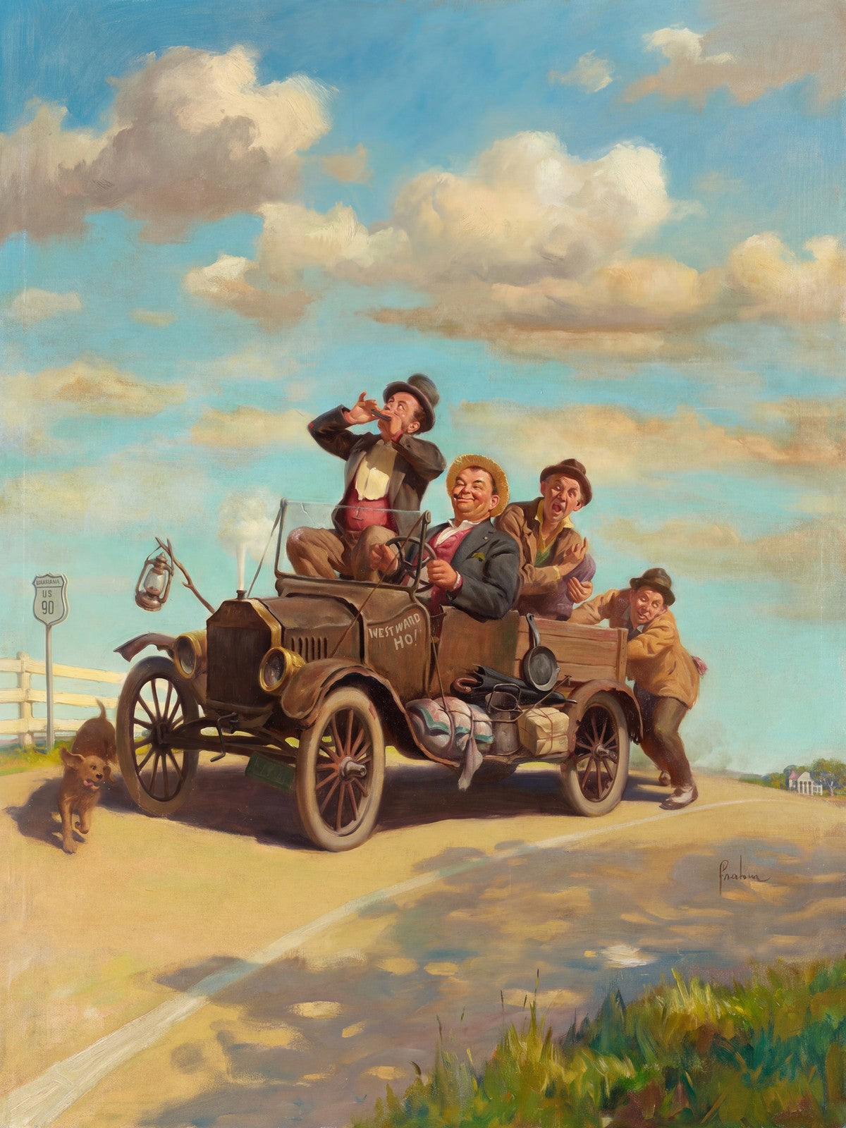 Westward Ho! by Art Frahm 1952 Poster – Vintage Adventure Family Road Trip