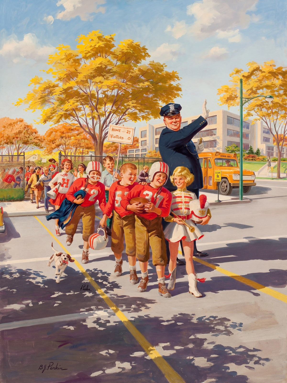 Art Frahm Safety Wins 1961 Poster – Children School Crossing Safety