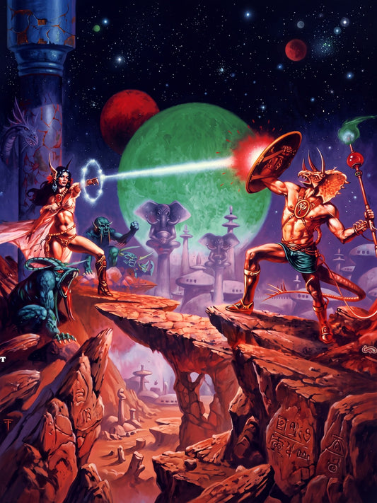 A FIGHTING MAN OF MARS BY CLYDE CALDWELL POSTER FANTASY WALLART SHARP-DETAIL