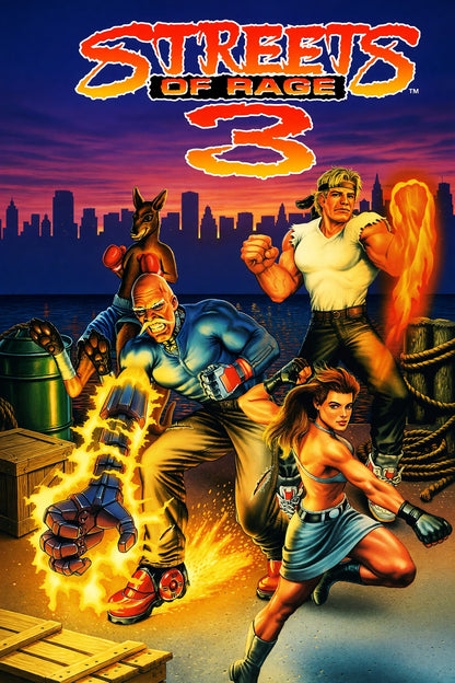 Streets of Rage 3 Poster – Classic Beat-Em-Up Game Cover Art Wall Art Decor