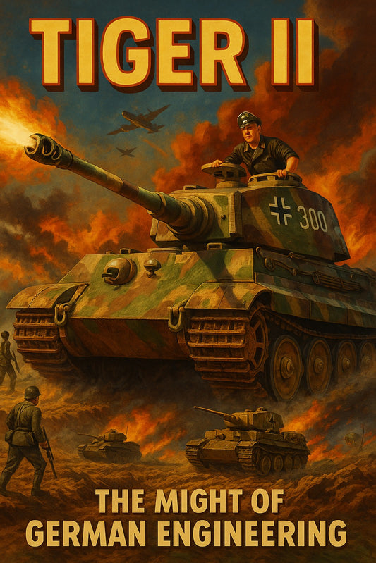 TIGER II TANK POSTER - WWII GERMAN HEAVY ARMOR MILITARY HISTORY WAR ART