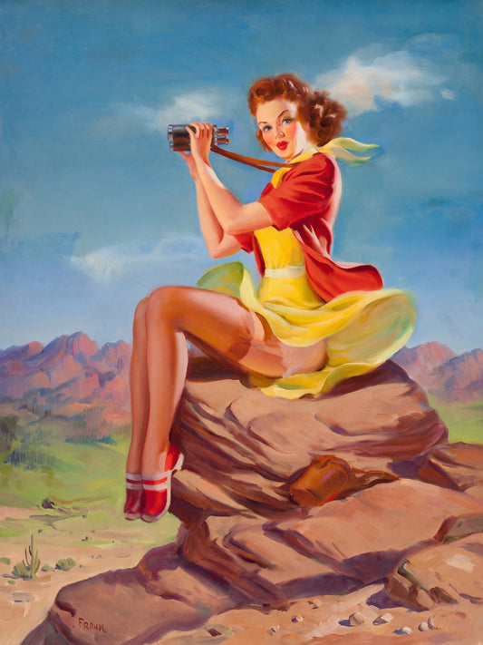 The Look Out by Art Frahm 1955 Poster – Vintage Pin-Up Adventure Wall Art Decor